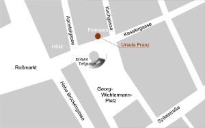 Anfahrtsskizze Praxis Ursula Franz, Schweinfurt